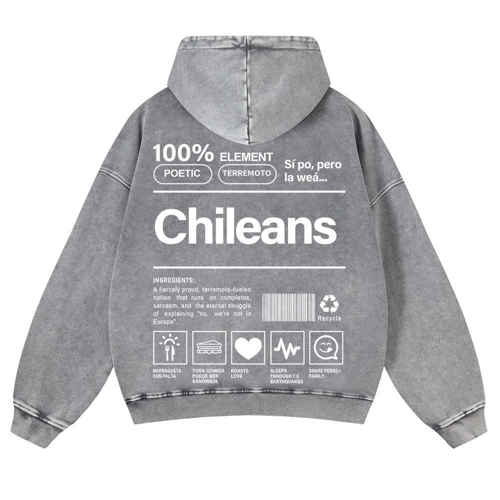 Chileans Unisex Fit  Washed Hoodie wearishow
