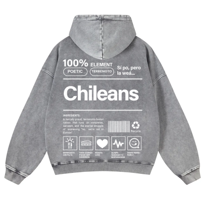 Chileans Unisex Fit  Washed Hoodie wearishow