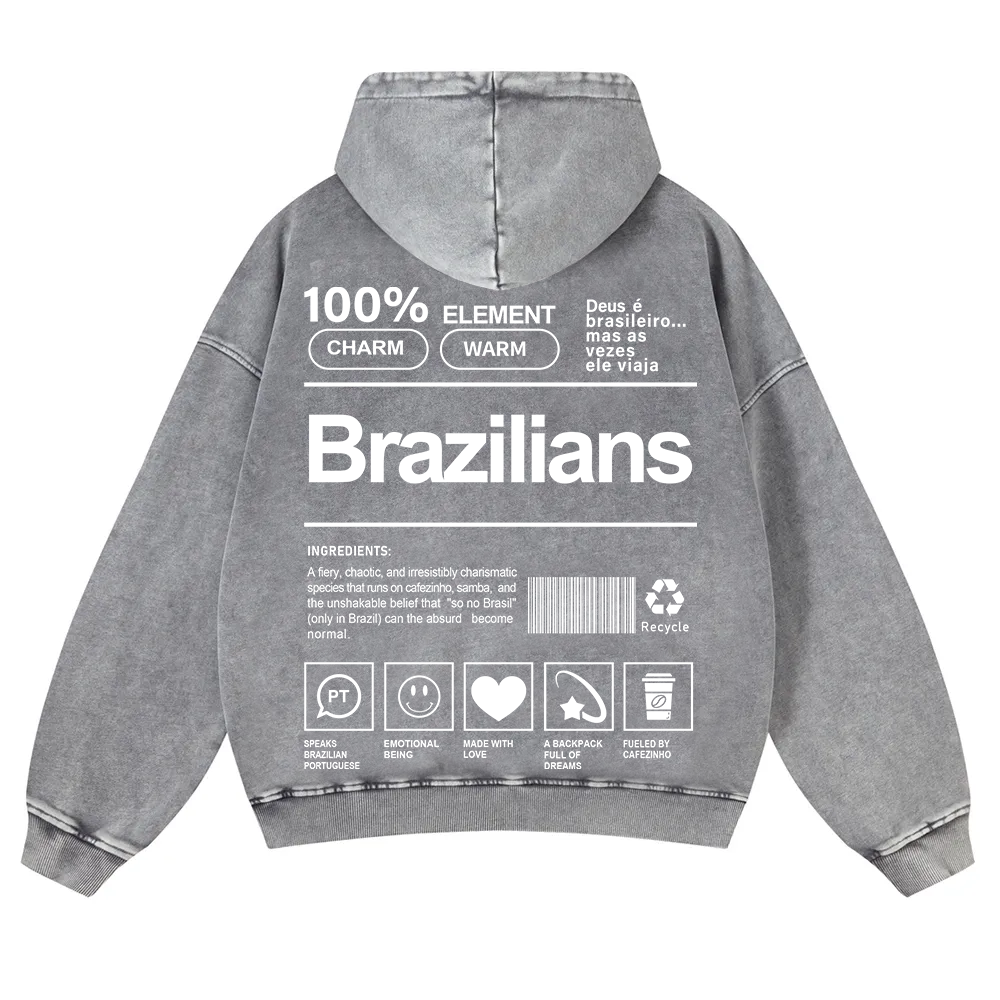 Brazilians Unisex Fit  Washed Hoodie wearishow