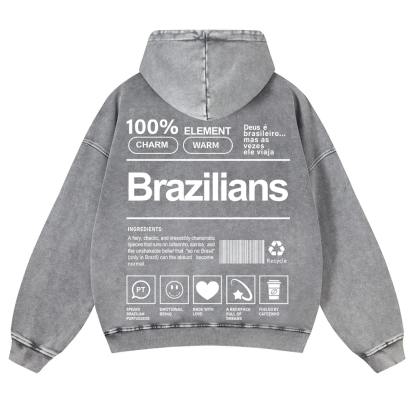 Brazilians Unisex Fit  Washed Hoodie wearishow