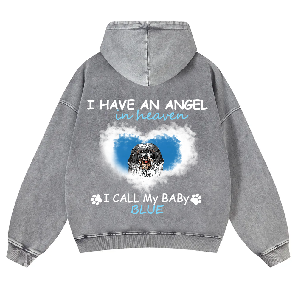Have An Angel In Heaven - Personalized Custom Unisex Washed Hoodie wearishow