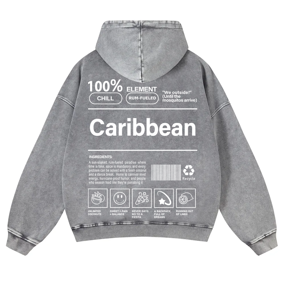 Caribbean Unisex Fit  Washed Hoodie wearishow