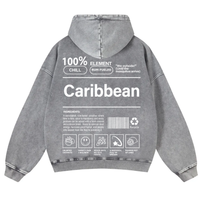 Caribbean Unisex Fit  Washed Hoodie wearishow