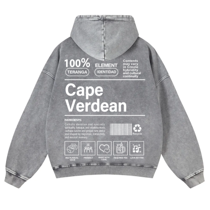 Cape Verdean Unisex Fit  Washed Hoodie wearishow
