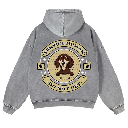 Service Human, Do Not Pet 14- Personalized Custom Unisex Washed Hoodie wearishow