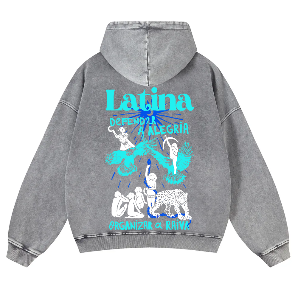 Latina Unisex Fit  Washed Hoodie wearishow