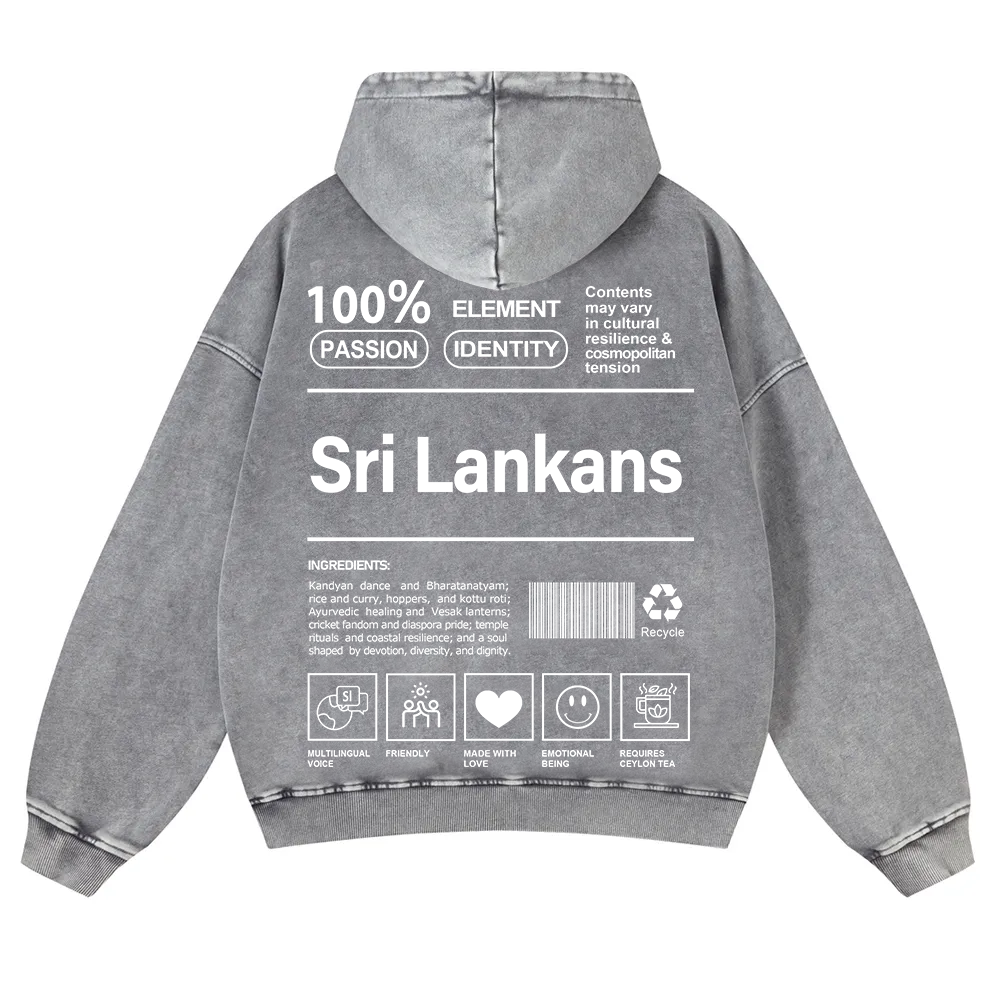 Sri Lankans Unisex Fit  Washed Hoodie wearishow