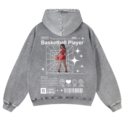 Basketball Player Washed Hoodie wearishow