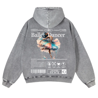 Ballet Dancer Washed Hoodie wearishow