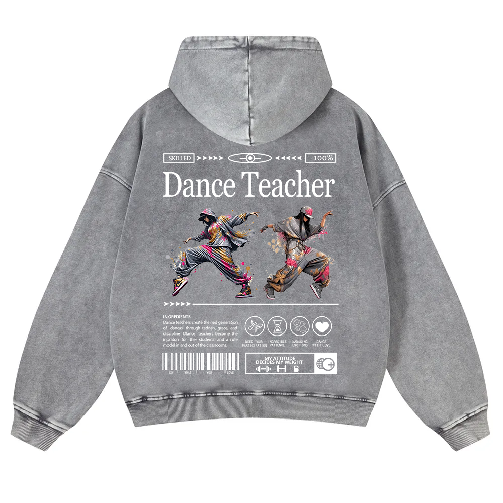 Dance Teacher Washed Hoodie wearishow