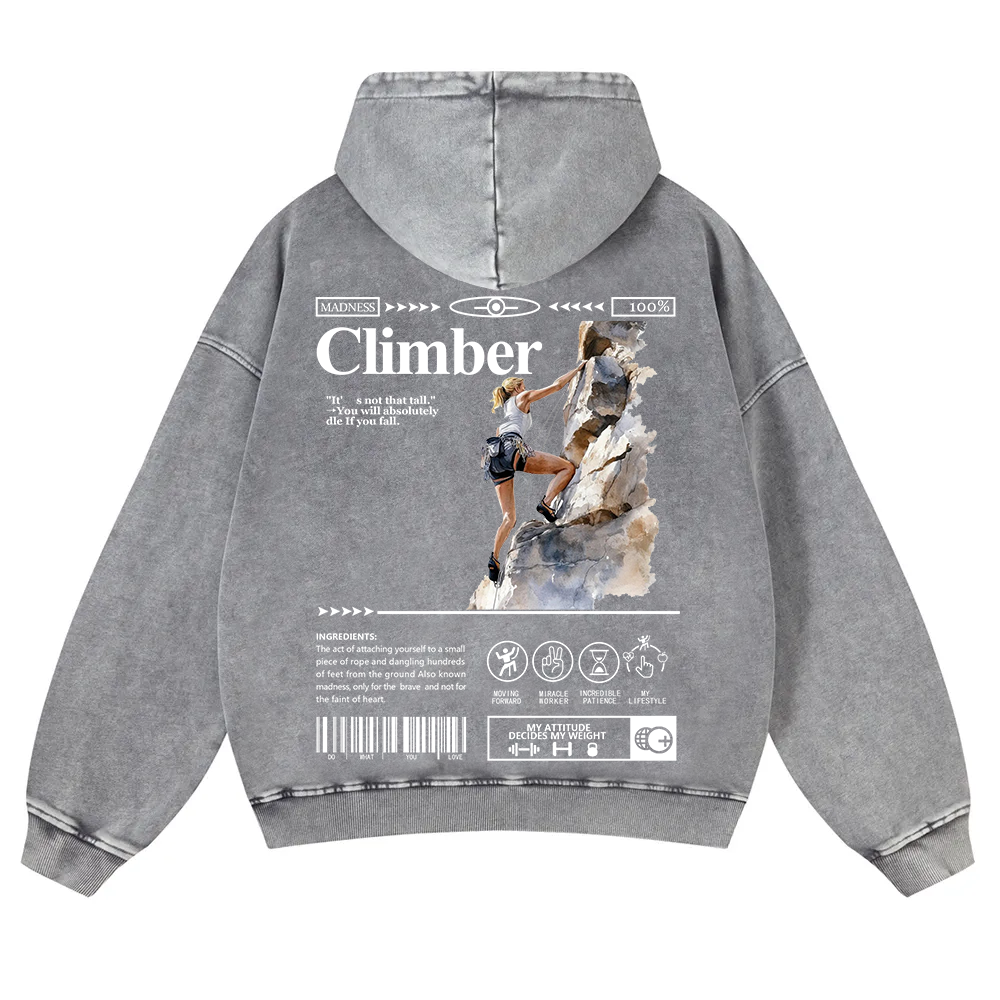 Climber Washed Hoodie wearishow
