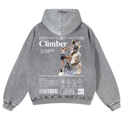Climber Washed Hoodie wearishow