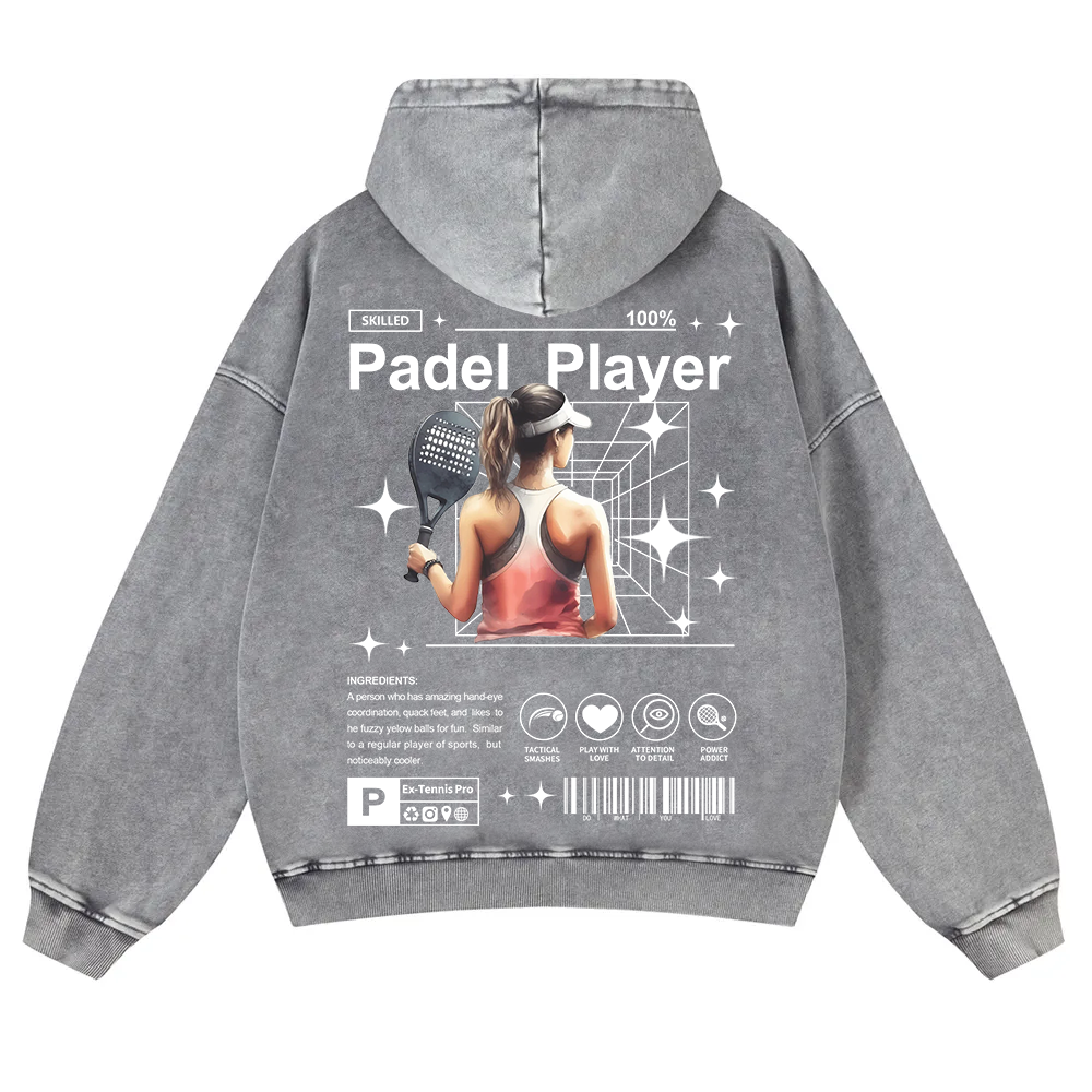 Padel Player Washed Hoodie wearishow