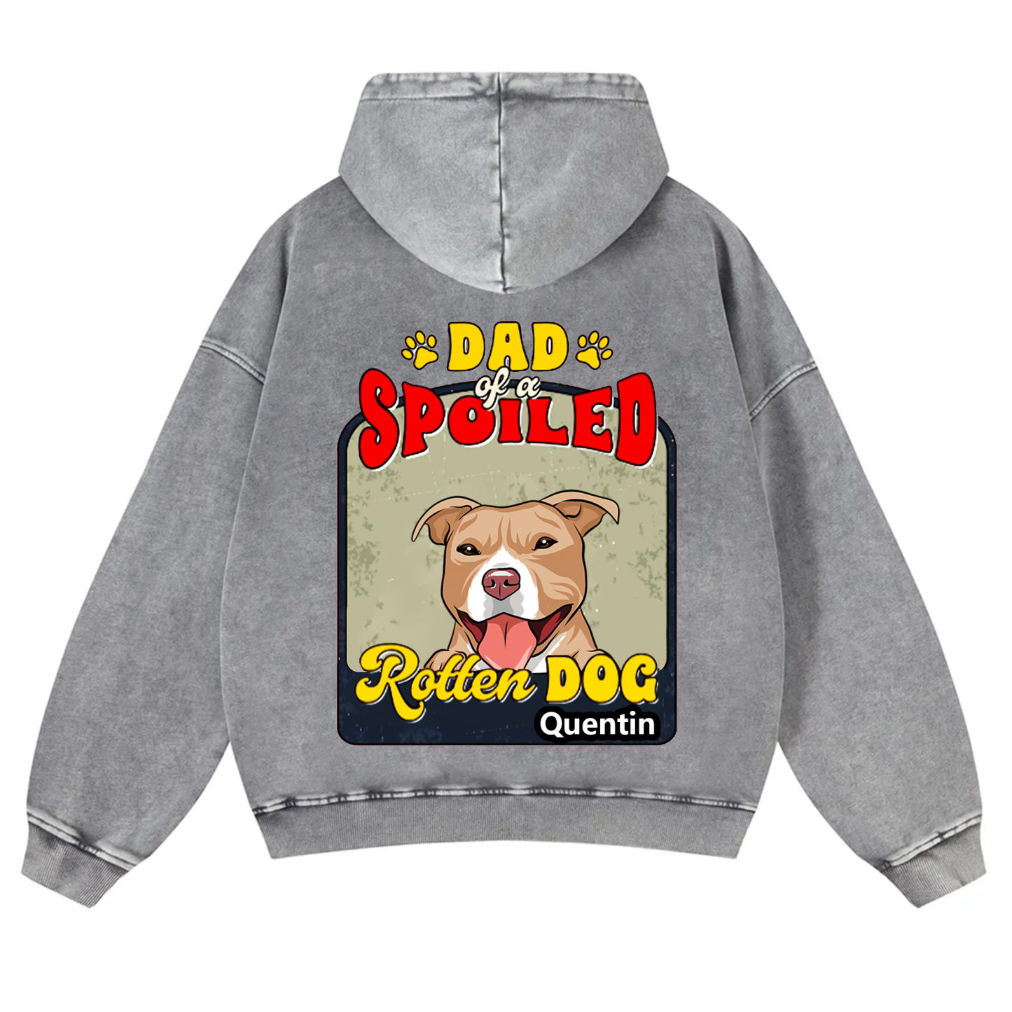 Spoiled Rotten Dog Named - Personalized Custom Unisex Washed Hoodie