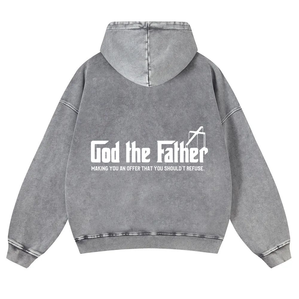 God The Father Christian Washed Hoodie wearishow