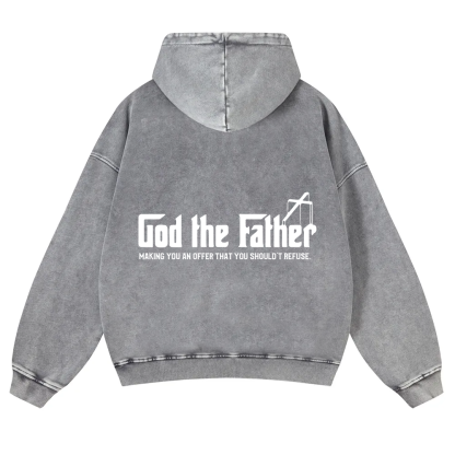 God The Father Christian Washed Hoodie wearishow