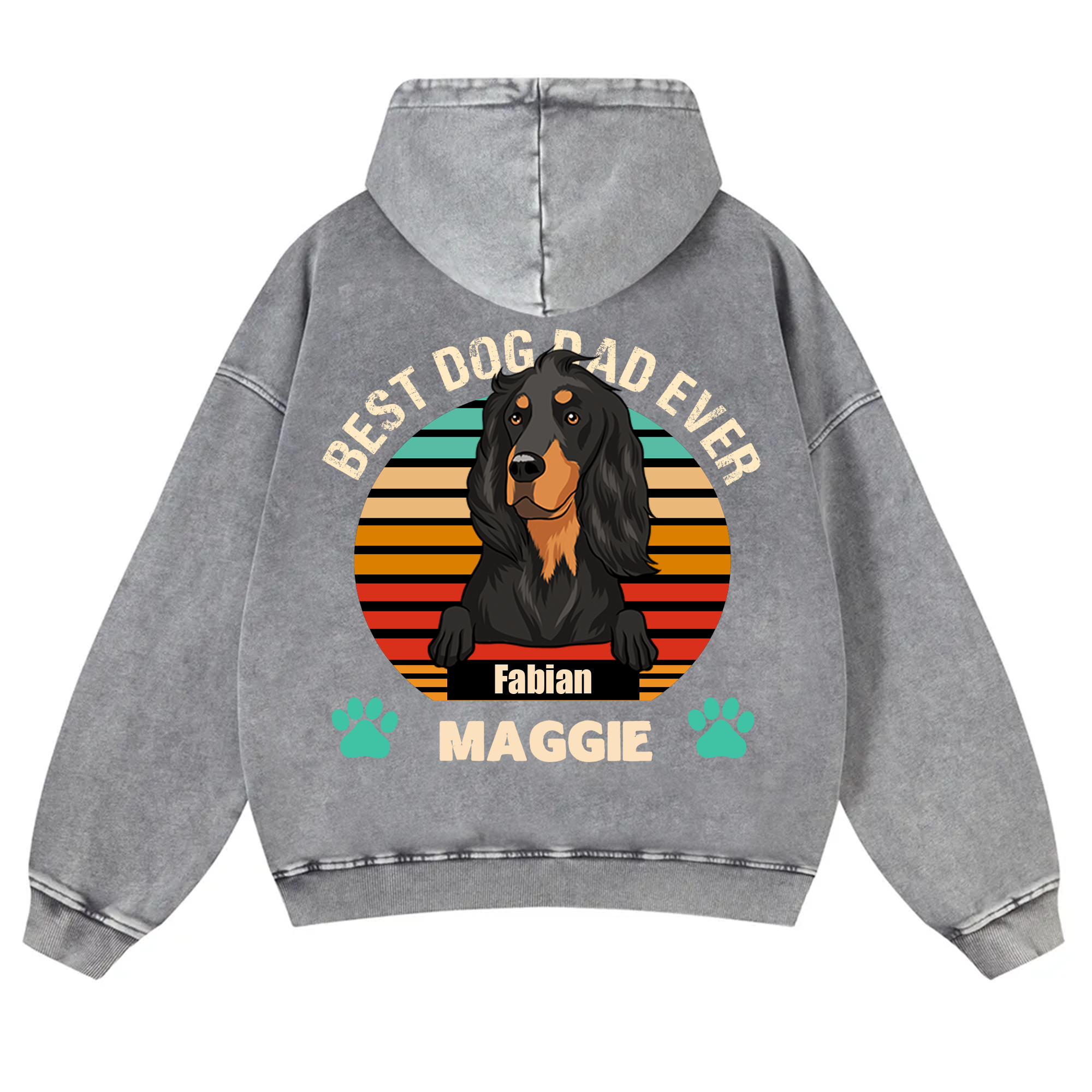 Best Dog Mom and Dad Ever - Personalized Custom Unisex Washed Hoodie