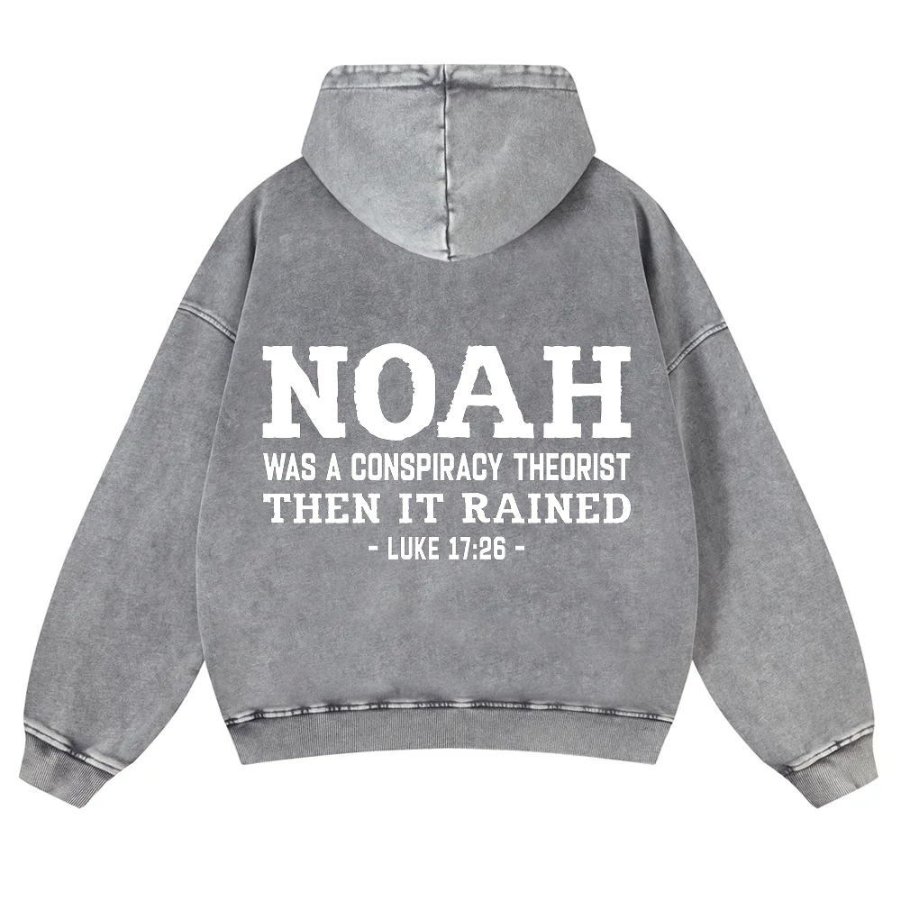 Noah Was a Conspiracy Theorist Washed Hoodie wearishow