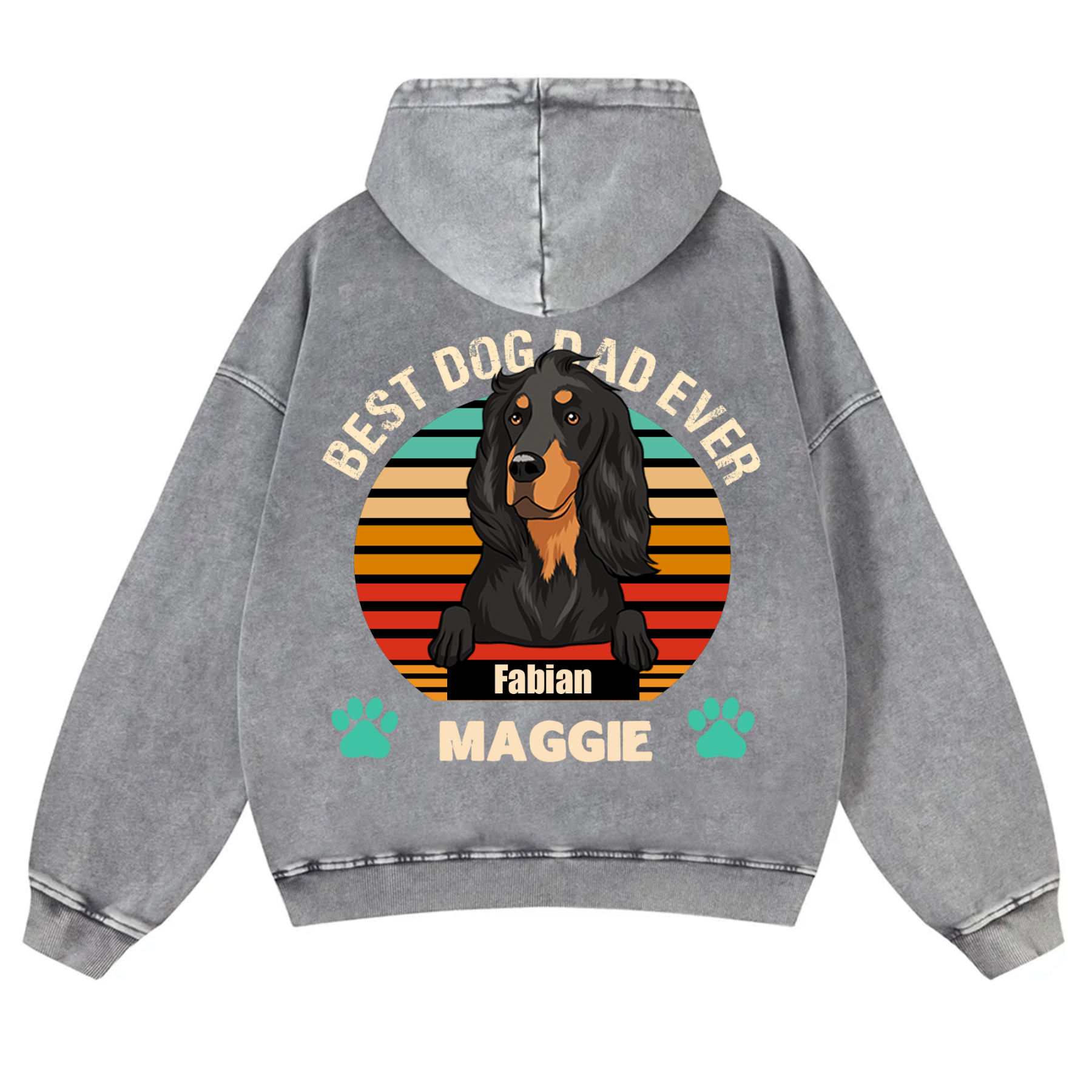 Best Dog Mom and Dad Ever - Personalized Custom Unisex Washed Hoodie