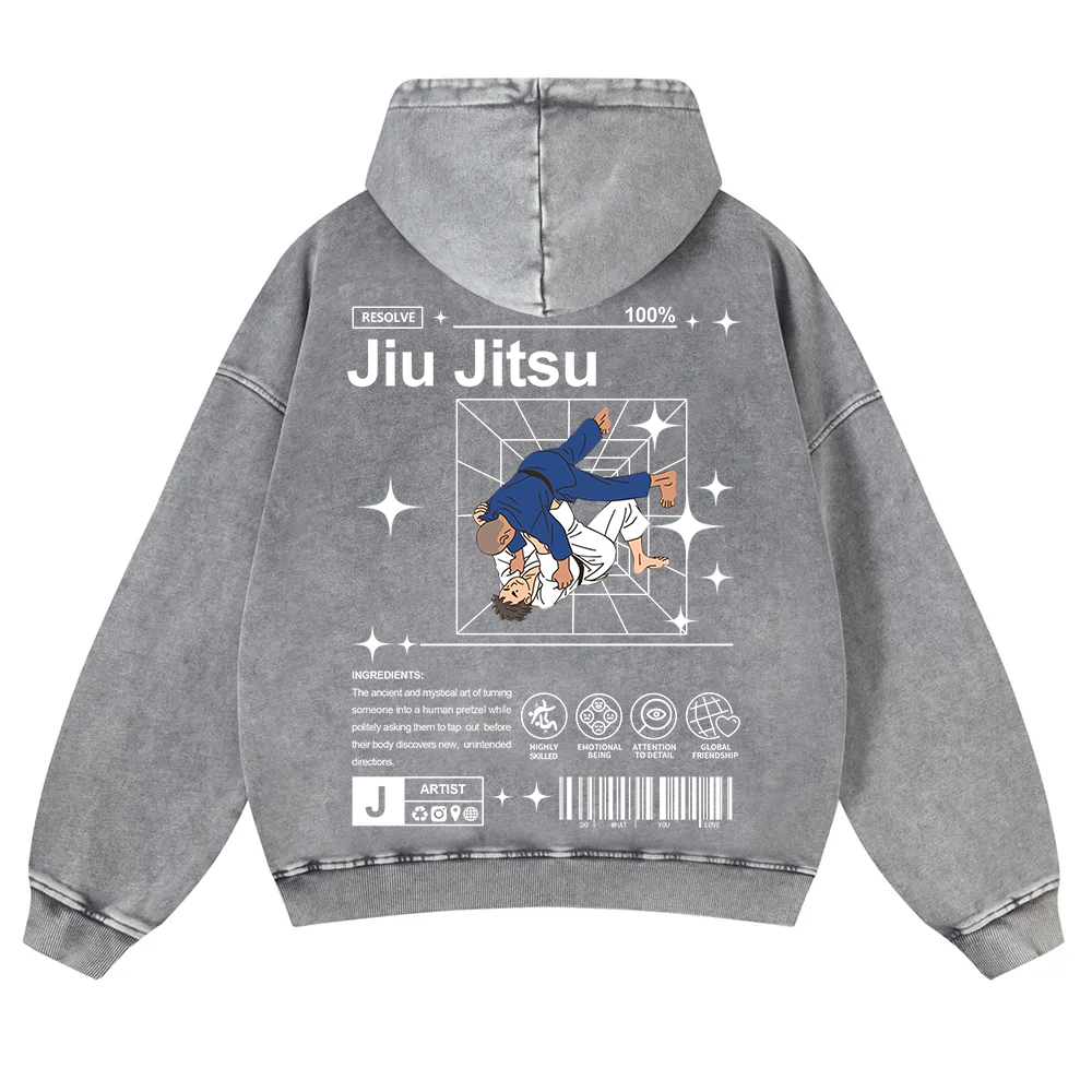 Jiu Jitsu Washed Hoodie wearishow