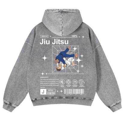 Jiu Jitsu Washed Hoodie wearishow