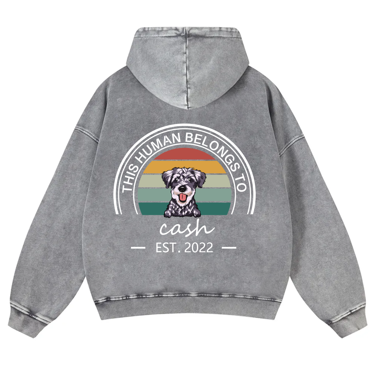 This Human Belongs To 3 - Personalized Custom Unisex Washed Hoodie