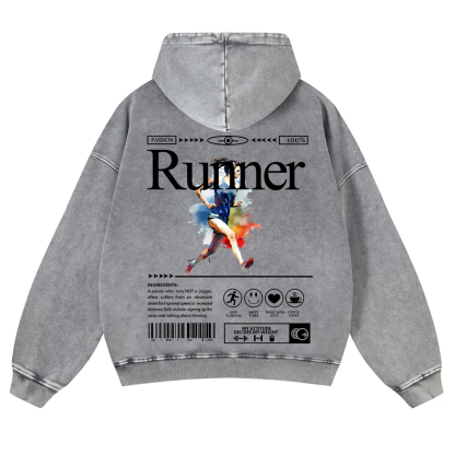 Runner Washed Hoodie wearishow