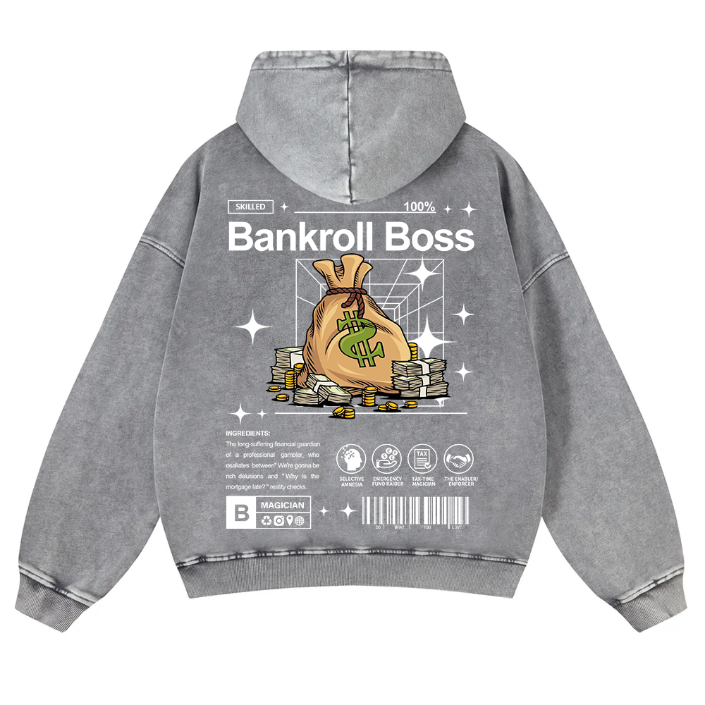 Bankroll Boss Washed Hoodie wearishow