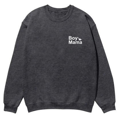 Boy Mama Casual Crewneck Sweatshirt wearishow