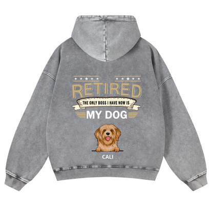 The Only Boss I Have - Personalized Custom Unisex Washed Hoodie