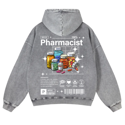 Pharmacist Washed Hoodie wearishow