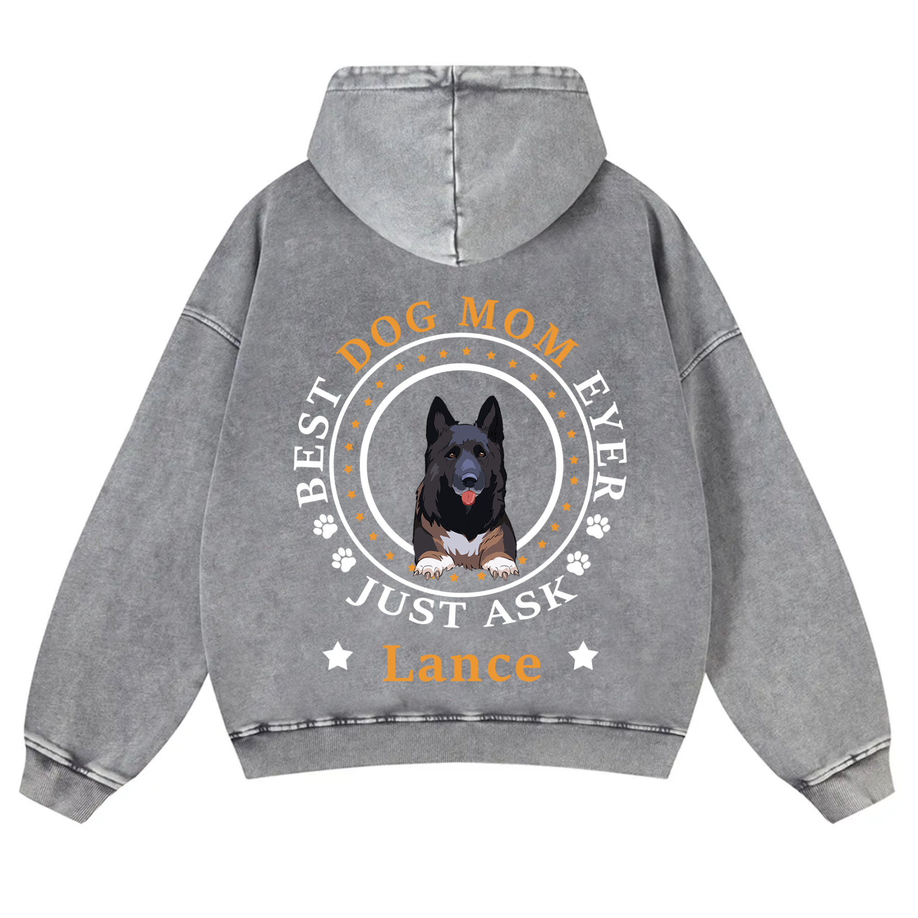 Best Dog Dad/Dog Mum Circle - Personalized Custom Unisex Washed Hoodie