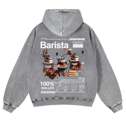 Barista Washed Hoodie wearishow