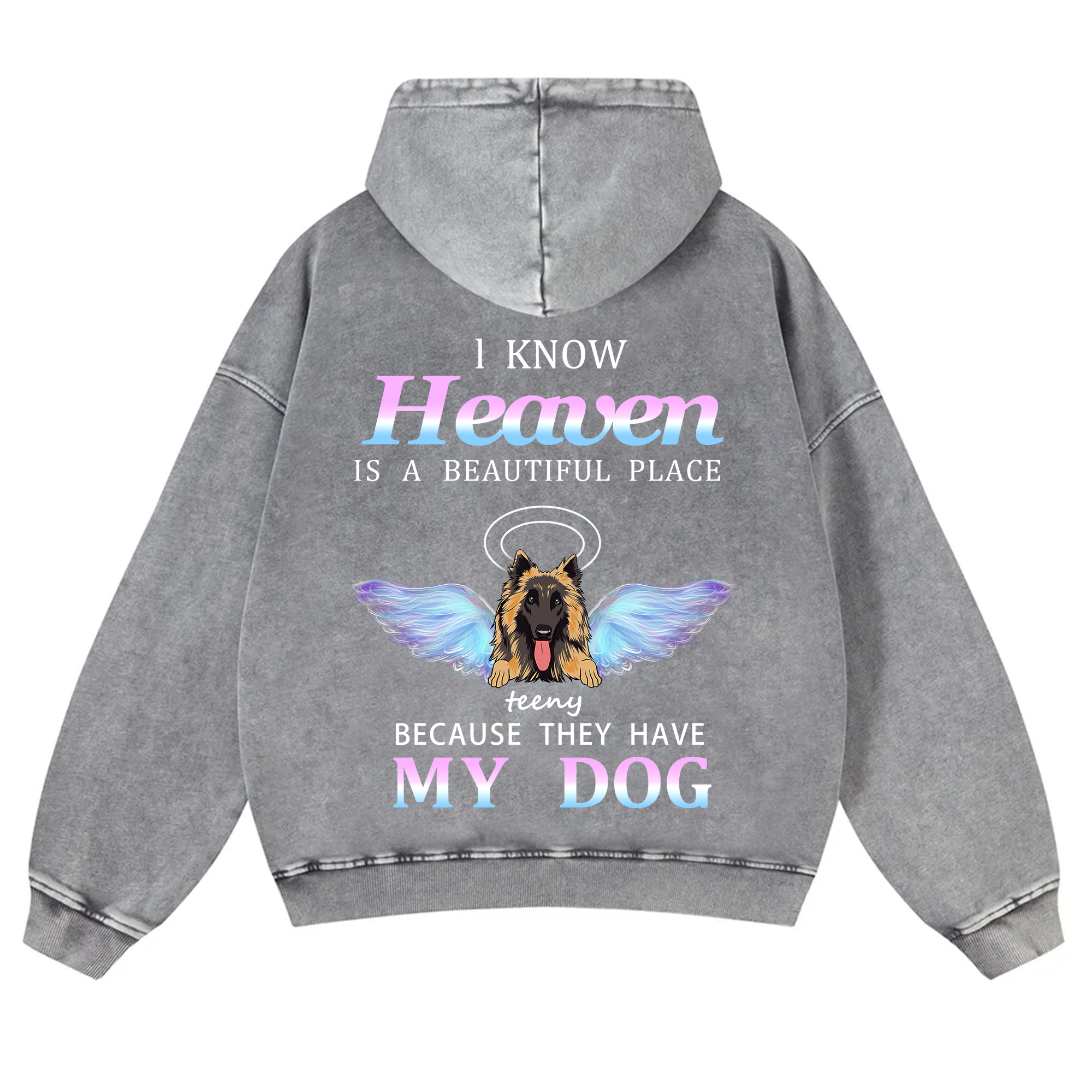 Heaven Is A Beautiful Place - Personalized Custom Unisex Washed Hoodie