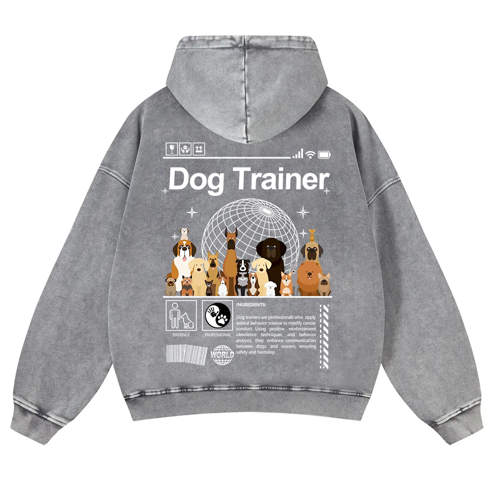 Dog Trainer Washed Hoodie wearishow