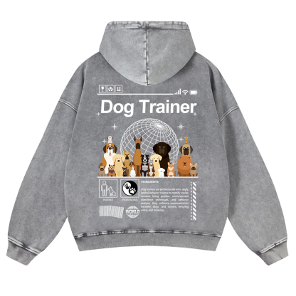 Dog Trainer Washed Hoodie wearishow