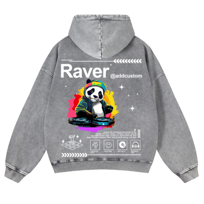 Addcustom Raver Washed Hoodie wearishow