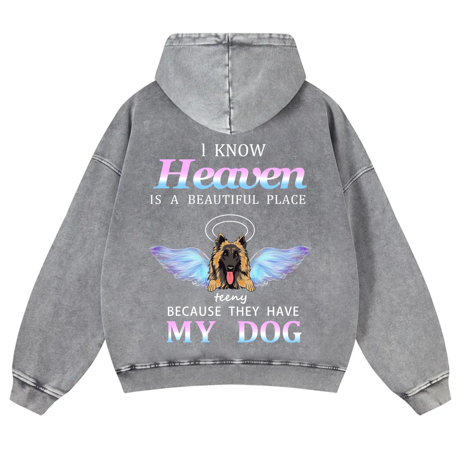 Heaven Is A Beautiful Place - Personalized Custom Unisex Washed Hoodie