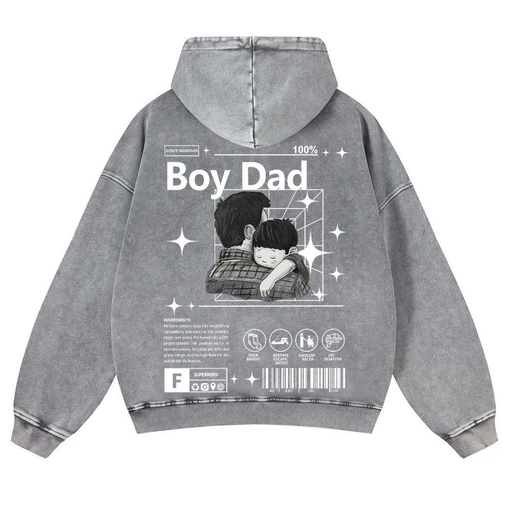 Boy Dad Washed Hoodie wearishow