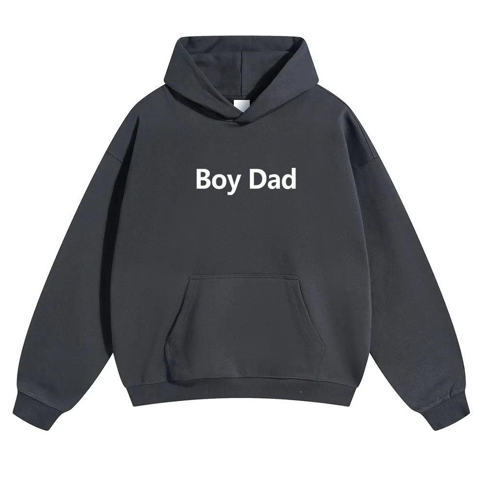 Boy Dad Unisex Solid Color Hoodie wearishow