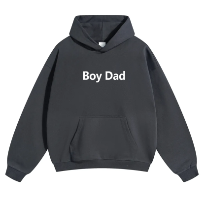 Boy Dad Unisex Solid Color Hoodie wearishow