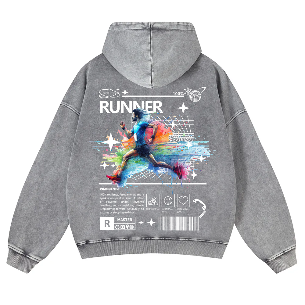 Runner Washed Hoodie wearishow