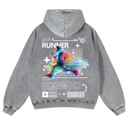 Runner Washed Hoodie wearishow