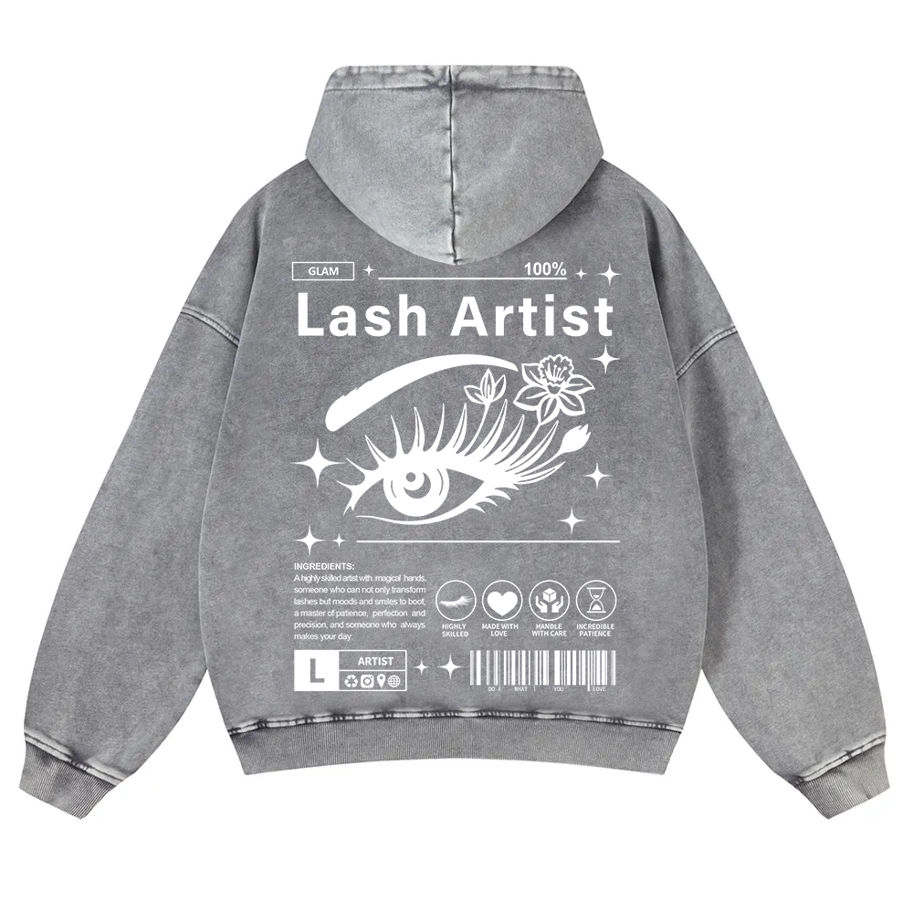 Lash Artist Washed Hoodie wearishow