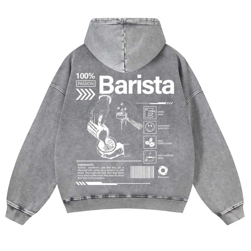 Barista Washed Hoodie wearishow