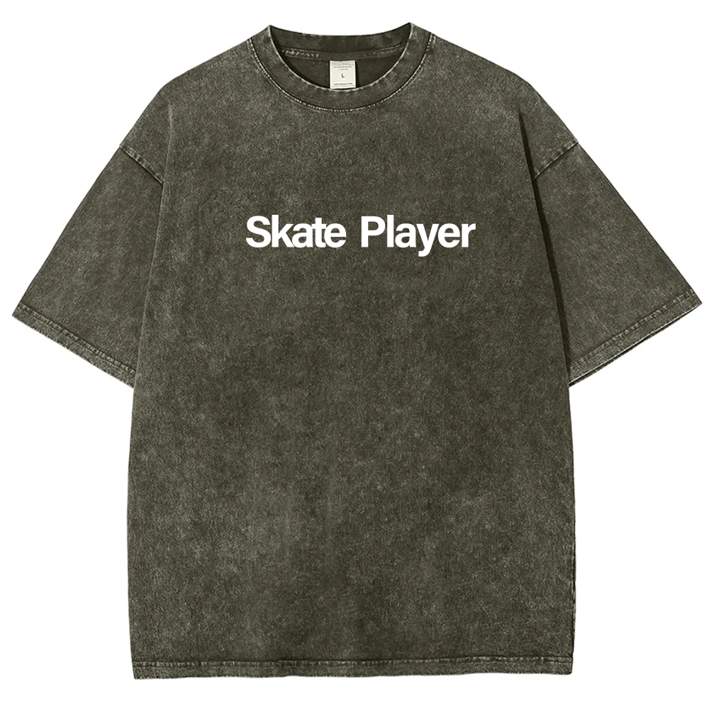 Skate Player  Unisex Fit Washed T-Shirt