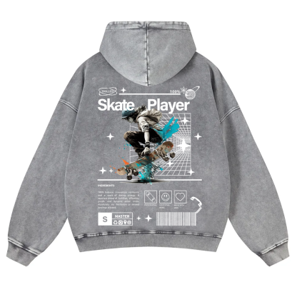 Skate Player  Washed Hoodie wearishow