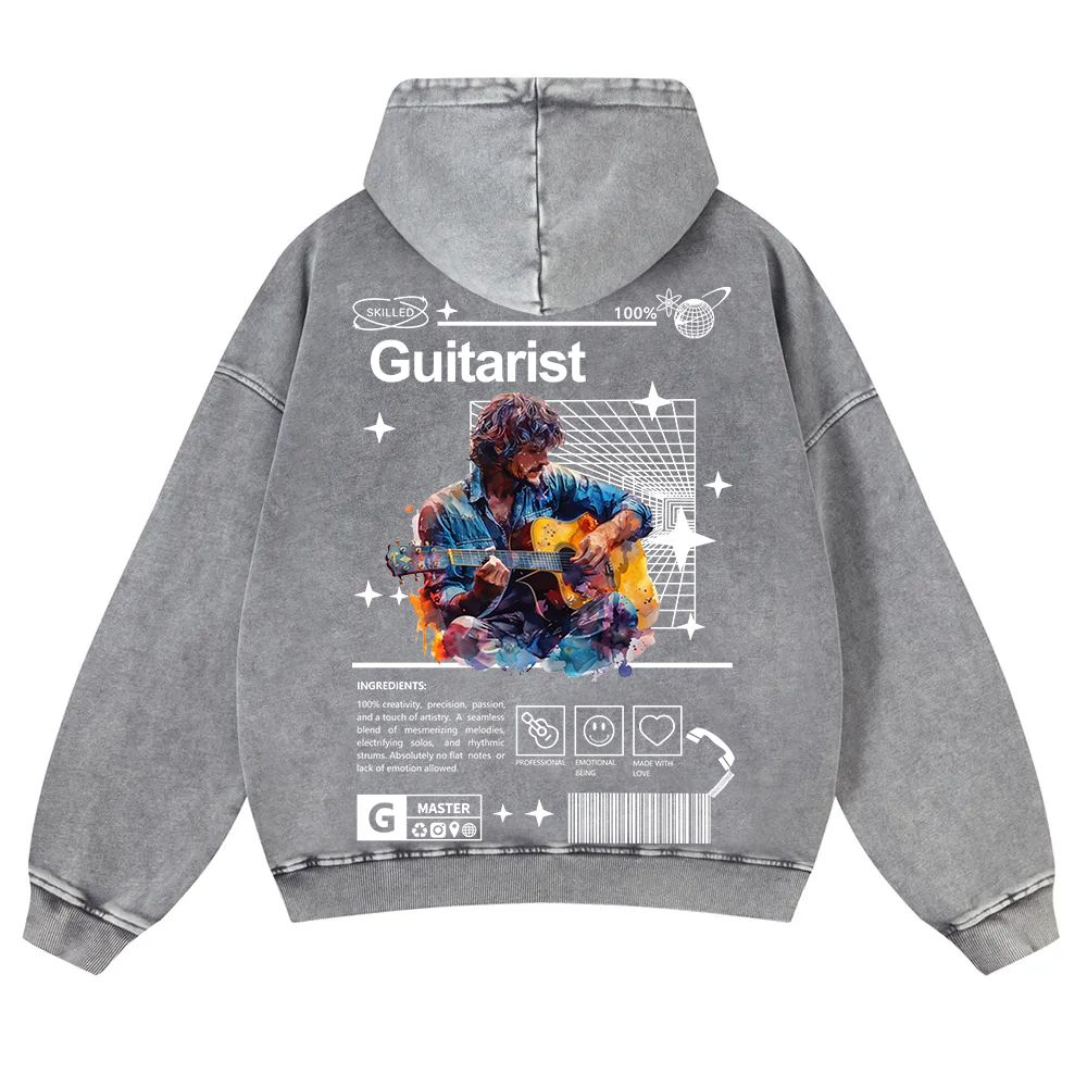 Guitarist Washed Hoodie wearishow
