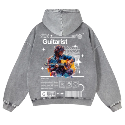 Guitarist Washed Hoodie wearishow