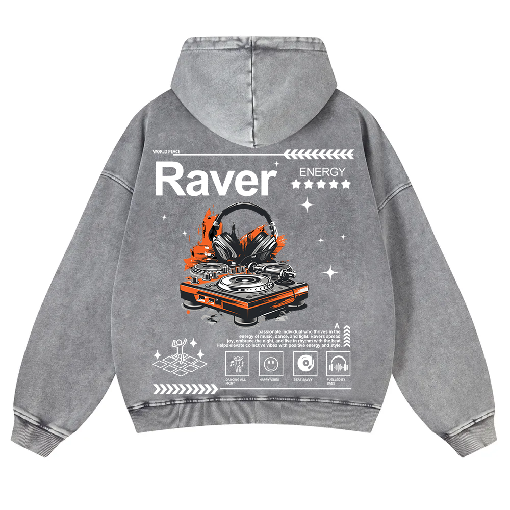 Raver Washed Hoodie wearishow